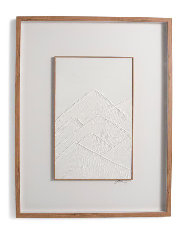 28x36 Etched Neutral Plaster Mountains Wall Art | TJ Maxx