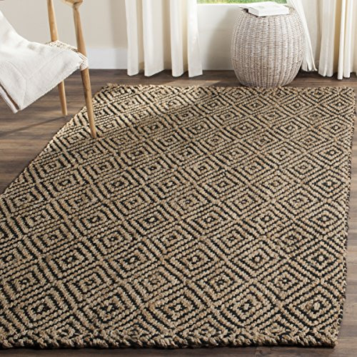 Safavieh Natural Fiber Collection NF181C Handmade Premium Jute Area Rug, 8' x 10', Black | Amazon (US)