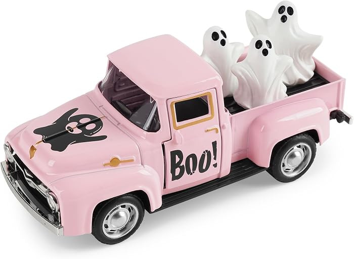 Halloween Truck Decor, Pink Halloween Ghost Truck Decorations for Home Indoor, Mini Cute Ghost Ti... | Amazon (US)