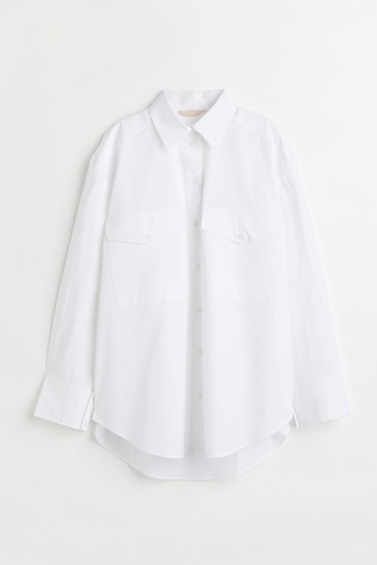 Oversized cotton shirt | H&M (UK, MY, IN, SG, PH, TW, HK)