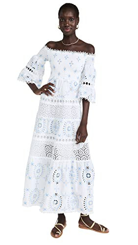 Temptation Positano Women's Augusta G Dress, White/Gold Blue, L | Amazon (US)