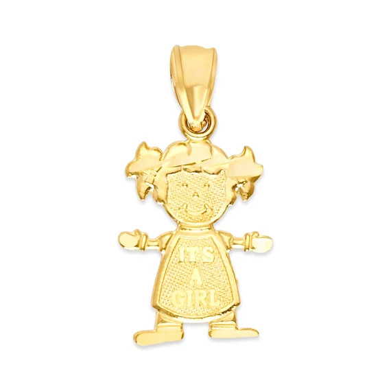 10k Solid Gold Newborn Baby Pendant Its a Girl Jewelry Its a | Etsy | Etsy (US)
