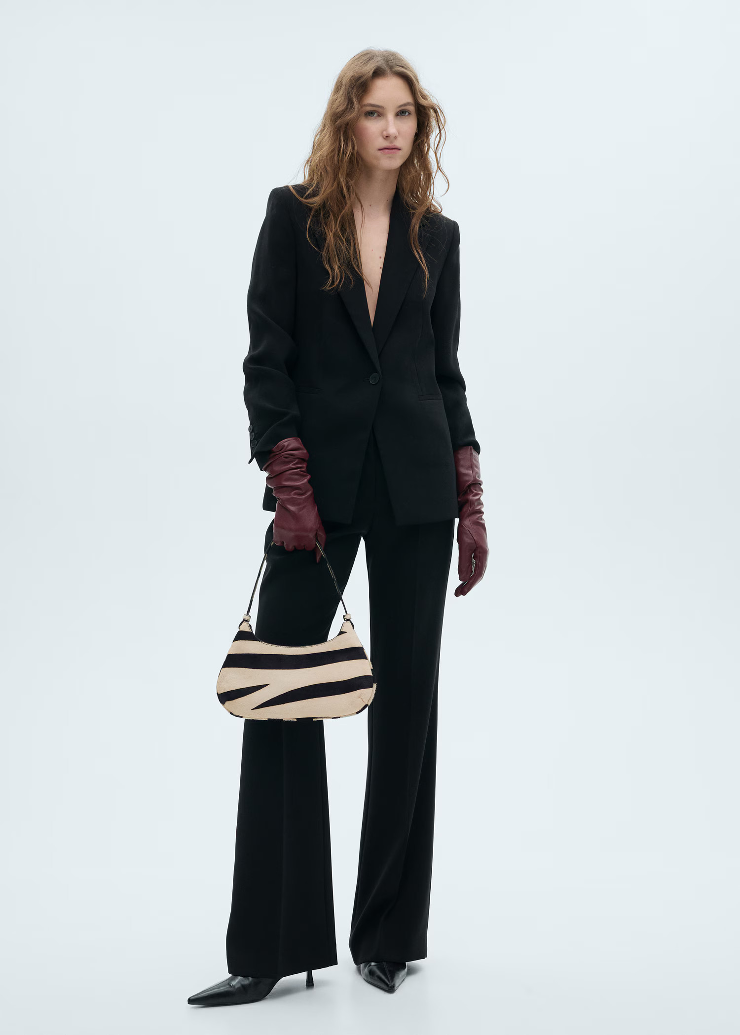 Zebra-print leather bag - Women | MANGO United Kingdom | MANGO (UK)