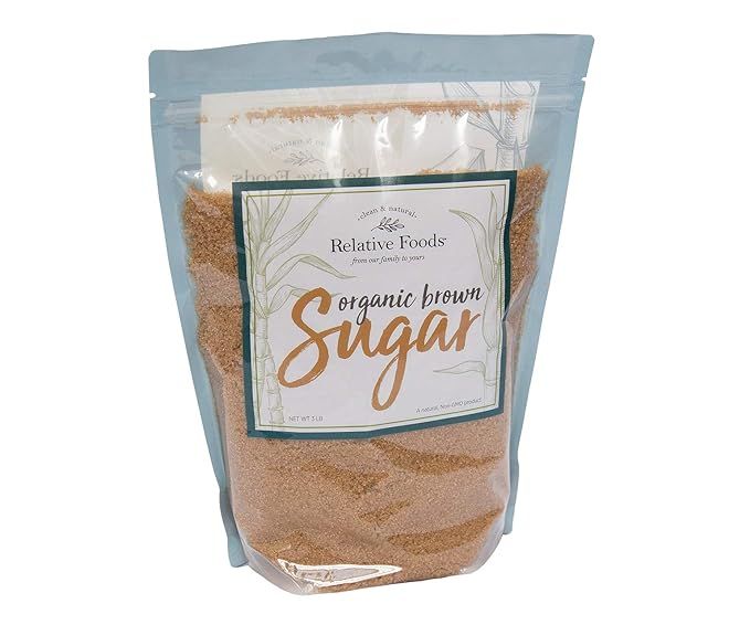 Relative Foods Organic Brown Sugar, 3 pound resealable bag. Packaged in our allergen free, gluten... | Amazon (US)