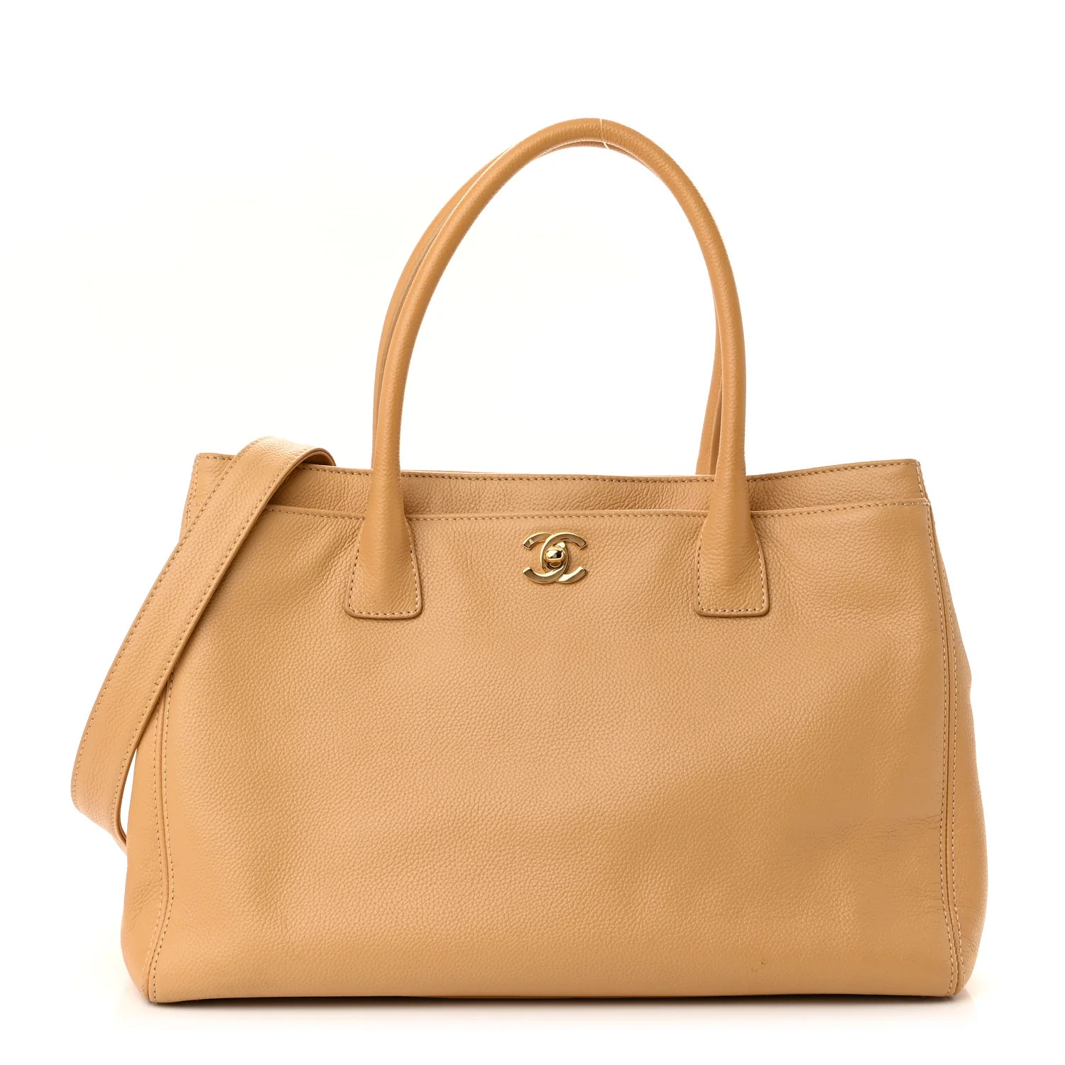 Calfskin Cerf Executive Shopper Tote Beige | FASHIONPHILE (US)