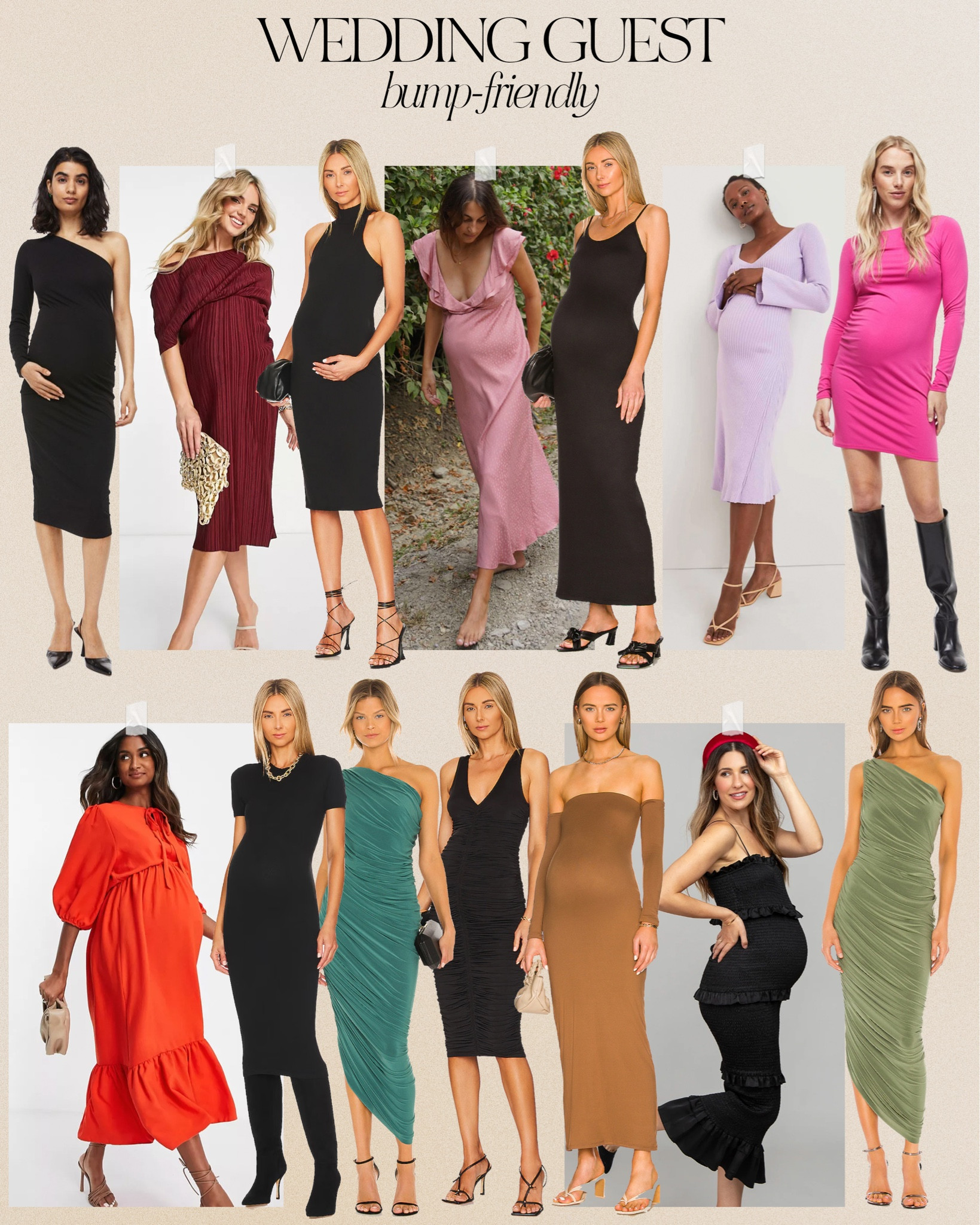 Bump-friendly wedding guest options 🤍
