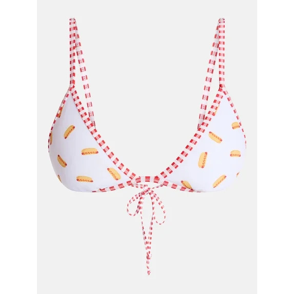 No Boundaries Summer Print Reversible Triangle Halter Bikini Top, Women's XXS-XXL | Walmart (US)