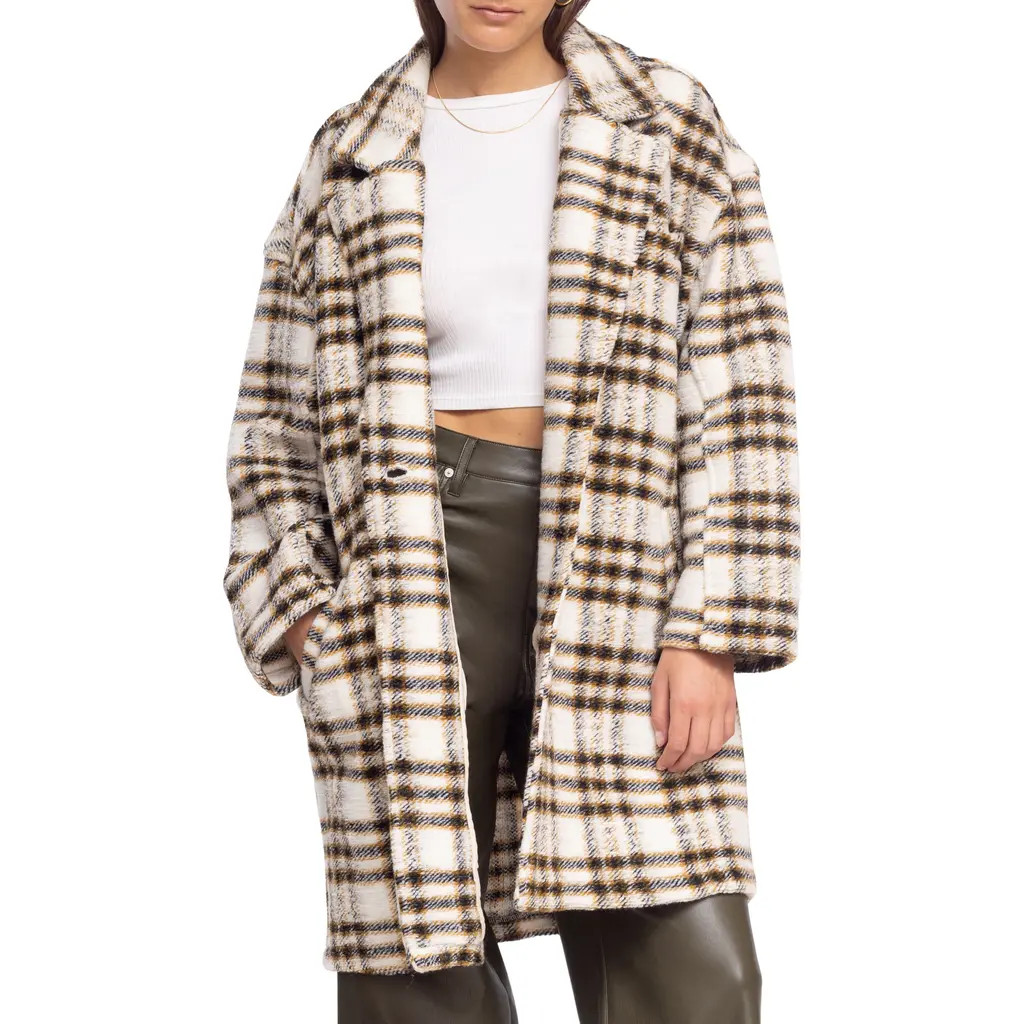 BLANKNYC Plaid Lightweight Teddy Coat in Next In Line at Nordstrom Rack, Size Small | Nordstrom Rack