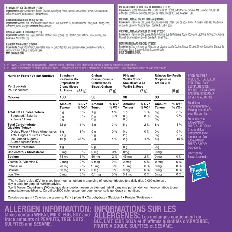 Freezy Bake by Easy-Bake Strawberry Ice Cream Mix - Strawberry Shortcake and Strawberry Delight, ... | Walmart (US)