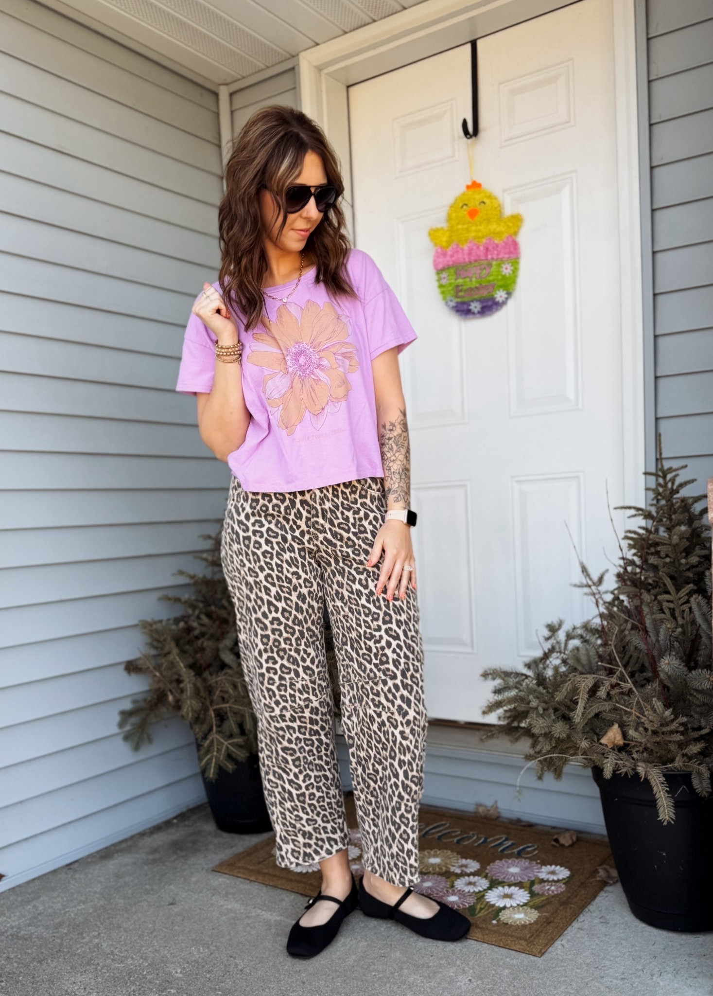 Sunday funday. Fun graphic tee with a fun print pants.  Dont be afraid to go outside your comfort this spring  

#LTKMidsize #LTKgrwm #LTKootd