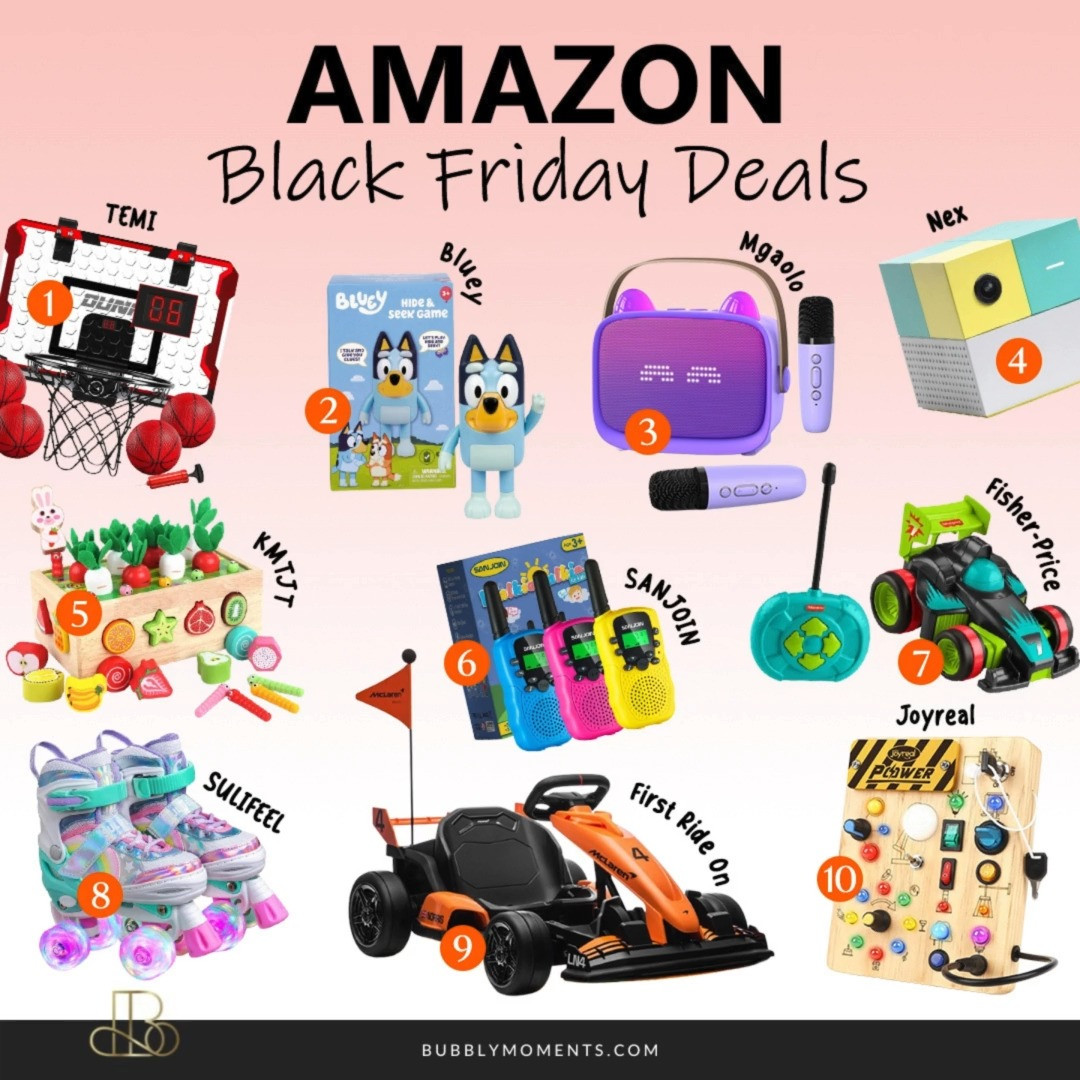 Black Friday is the perfect time to grab the best Toys from Amazon, and I’ve rounded up some of the most popular options for kids of all ages. These finds are fun, engaging, and perfect for holiday gifting, playroom upgrades, or stocking up on activities that keep little ones entertained. I picked toys that are highly rated, parent-approved, and trending this season, so you can shop confidently and easily find something they’ll love. Whether you’re looking for learning toys, creative play sets, outdoor toys, or classic favorites, these deals are too good to miss. Tap through the photos to explore each item and save your top picks while they’re still available. This is the best time to shop for the holidays! 🎁✨
#LTKSaleAlert #LTKKids #LTKGiftGuide #BlackFriday #BlackFridayDeals #AmazonFinds #AmazonToys #KidsToys #ToyDeals #GiftGuide #HolidayGifts #ToddlerToys #KidsFavorites #PlayroomEssentials #LearningToys #ToyShopping #AmazonMustHaves #SaleAlert #BlackFridaySale #MomLife #ParentingEssentials #HolidayShopping #AmazonDeals #FunForKids #TopToys 

 