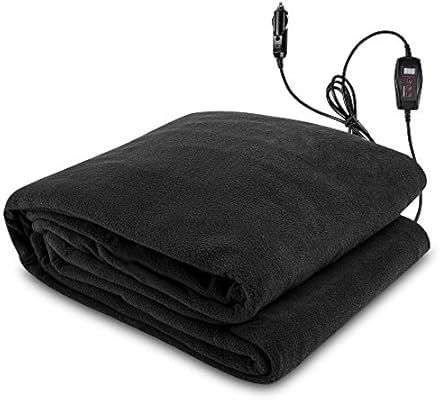 Zento Deals Electric Heated Car 12V Blanket- Polar Fleece Material Blanket - Cold Days and Nights... | Amazon (US)