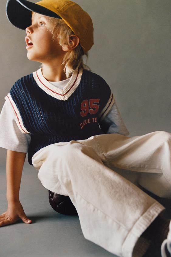 VARSITY FOOTBALL KNIT VEST | Zara US