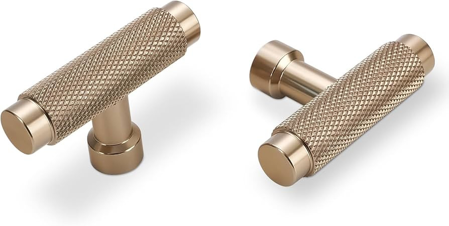 10 Pack Kitchen Cabinet Knobs Champagne Bronze Knurled Cabinet Pulls Gold Drawer Knobs Kitchen Ha... | Amazon (US)