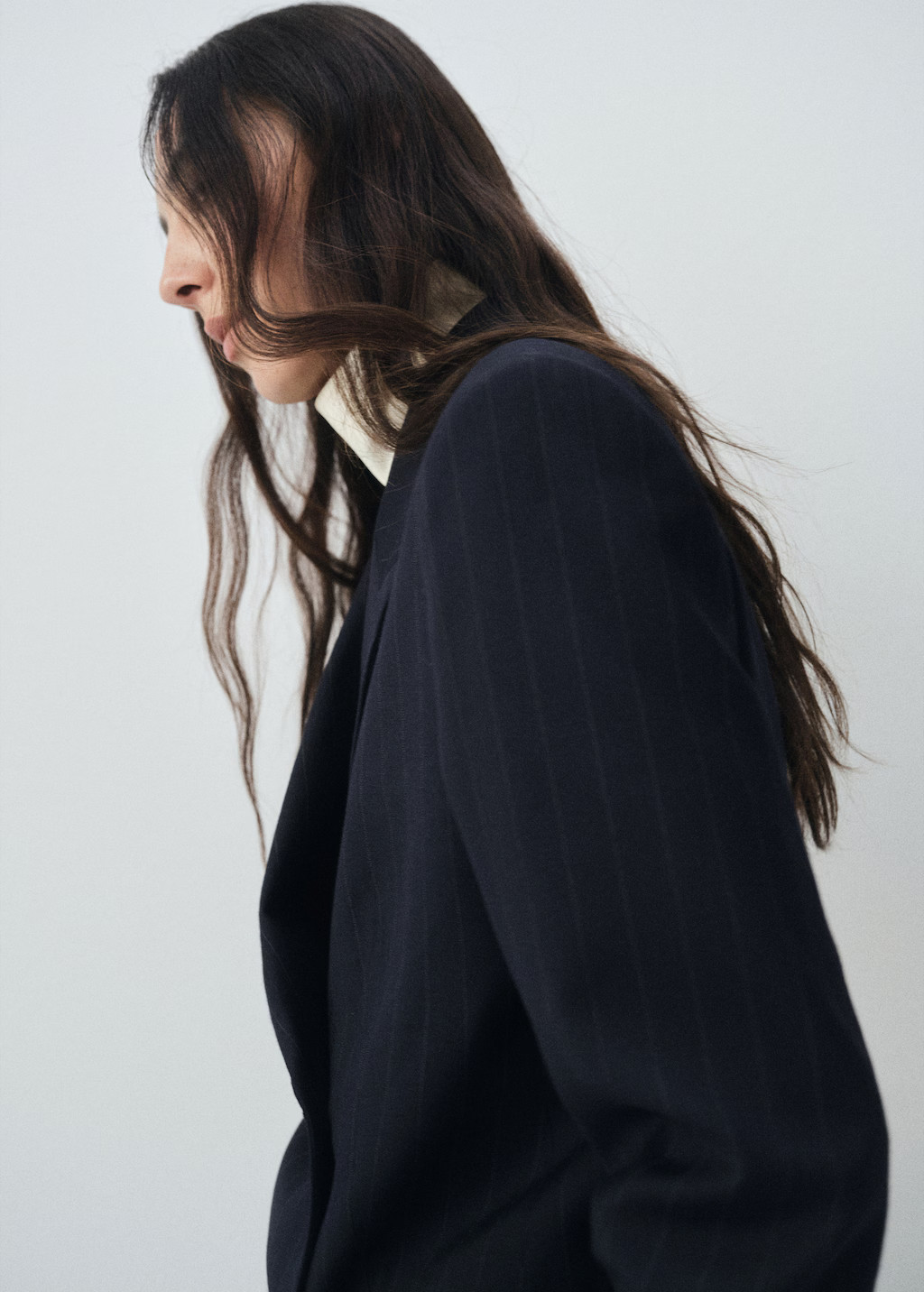 Double-breasted pinstripe suit jacket - Women | MANGO United Kingdom | MANGO (UK)