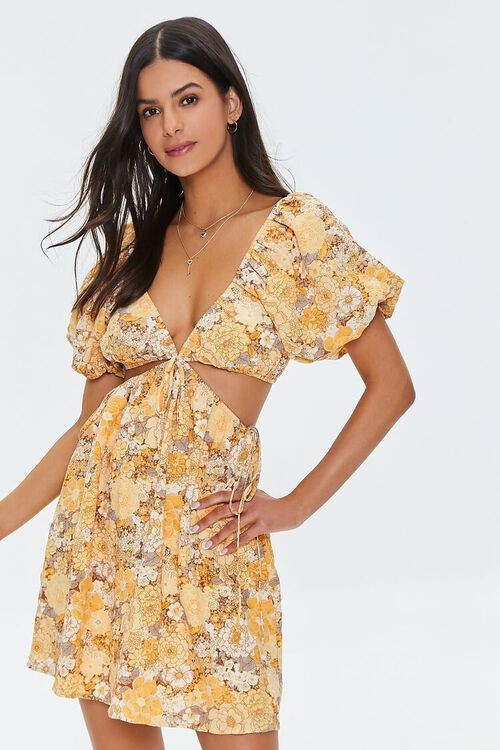 Plunging Floral Mini Dress | Forever 21 | Forever 21 (US)