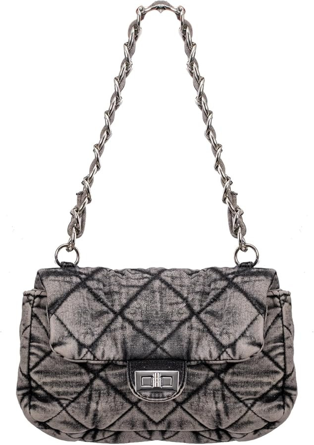 Retro Quilted Denim Purses for Women Crossbody Bags Over Washed Jean Shoulder Purse Sling Flap Ha... | Amazon (US)