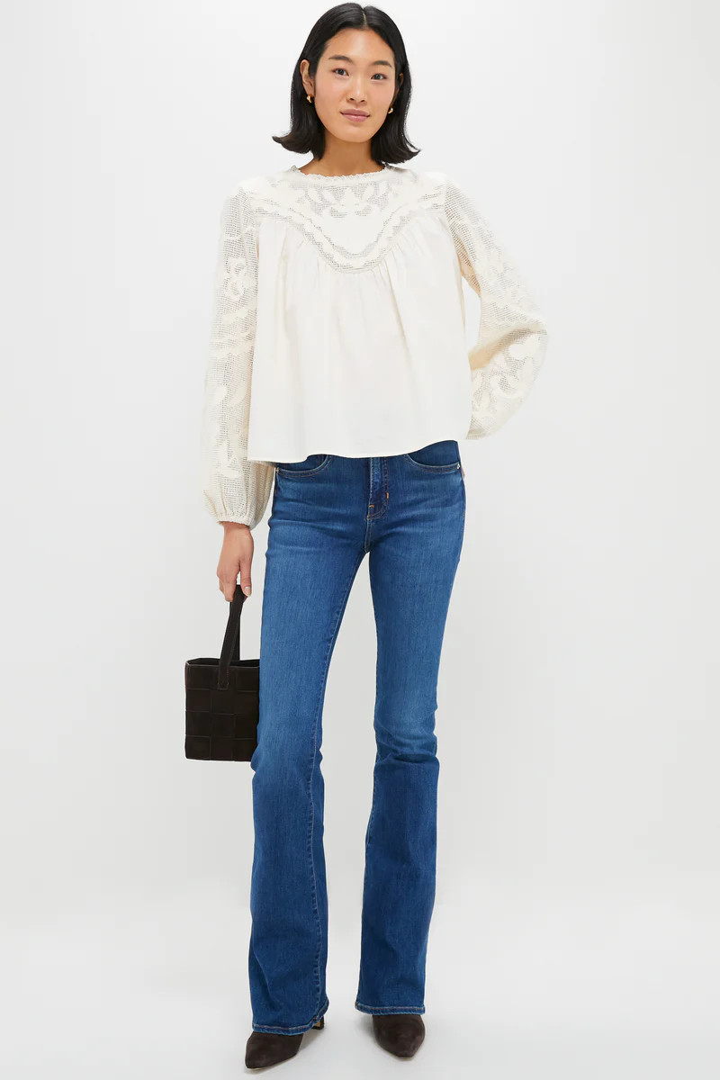Ivory Patchwork Embroidered Cressida Blouse | Tuckernuck (US)