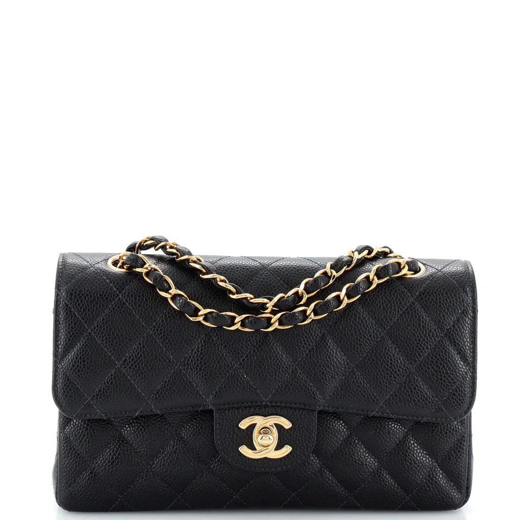 Vintage Classic Double Flap Bag Quilted Caviar Small | Rebag