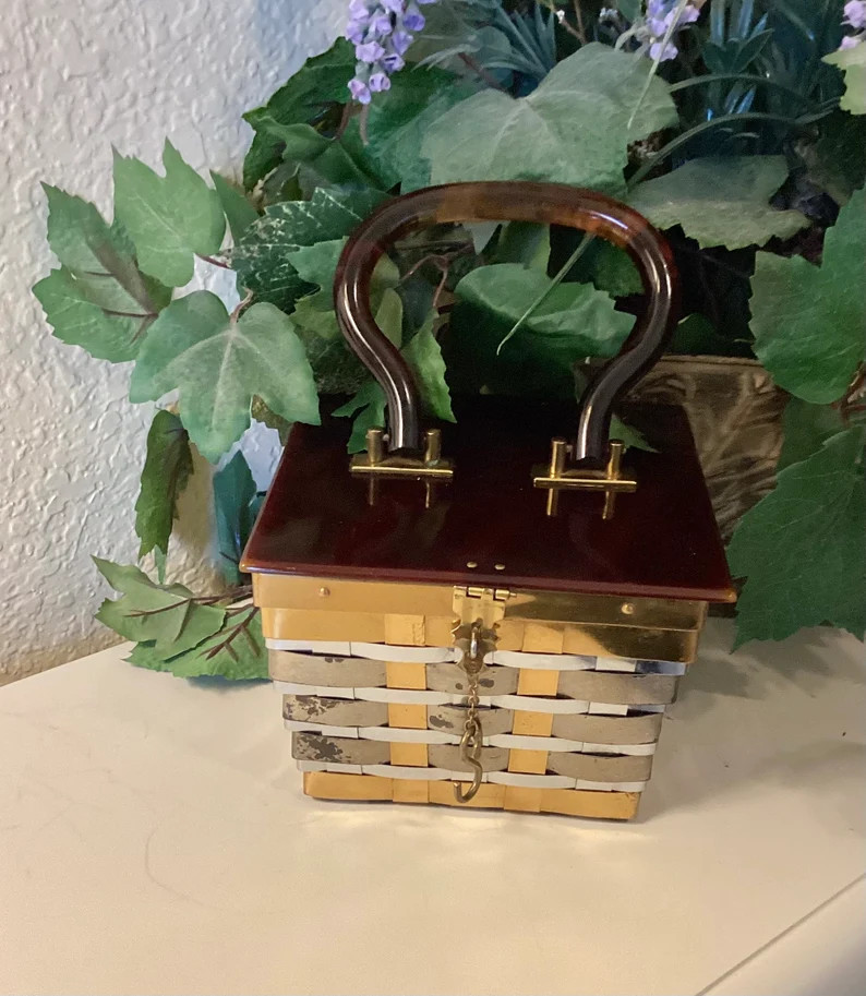 Mid-century Dorset Rex Woven Metal and Lucite Purse - Etsy | Etsy (US)