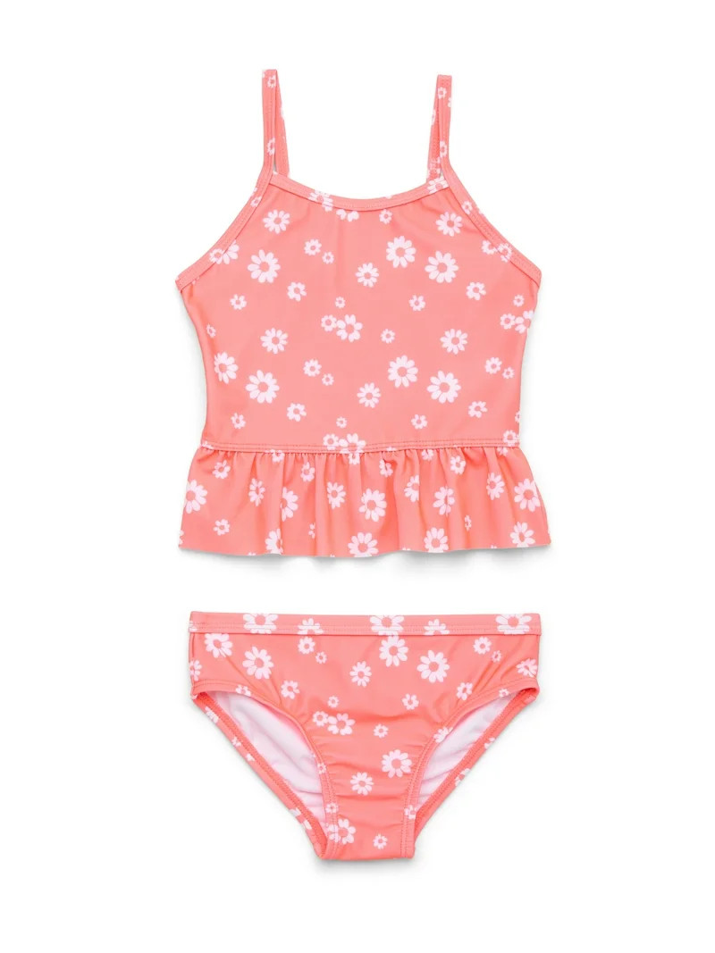 Wonder Nation Baby and Toddler Girl Tankini Swimsuit, 2-Piece, Sizes 12M-5T - Walmart.com | Walmart (US)