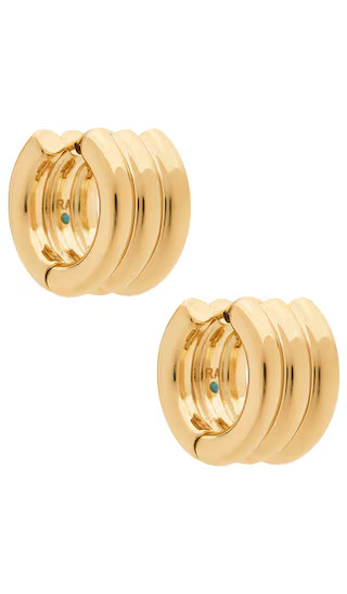 Triple Tube Huggie Earrings in Shiny Gold | Revolve Clothing (Global)