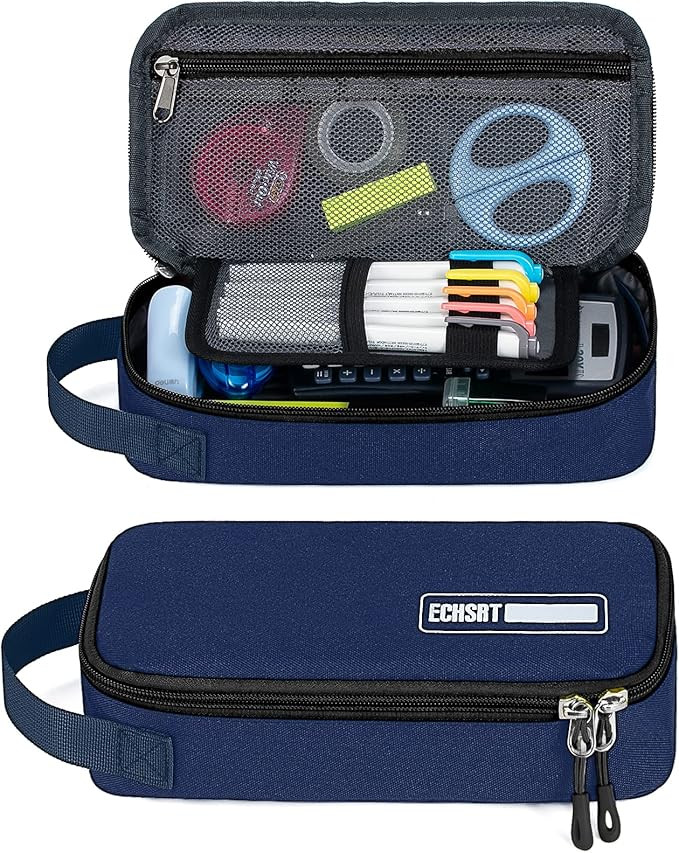 ECHSRT Large Pencil Case, Aesthetic Pen Pouch with Big Capacity, Minimalist Portable Stationery B... | Amazon (US)