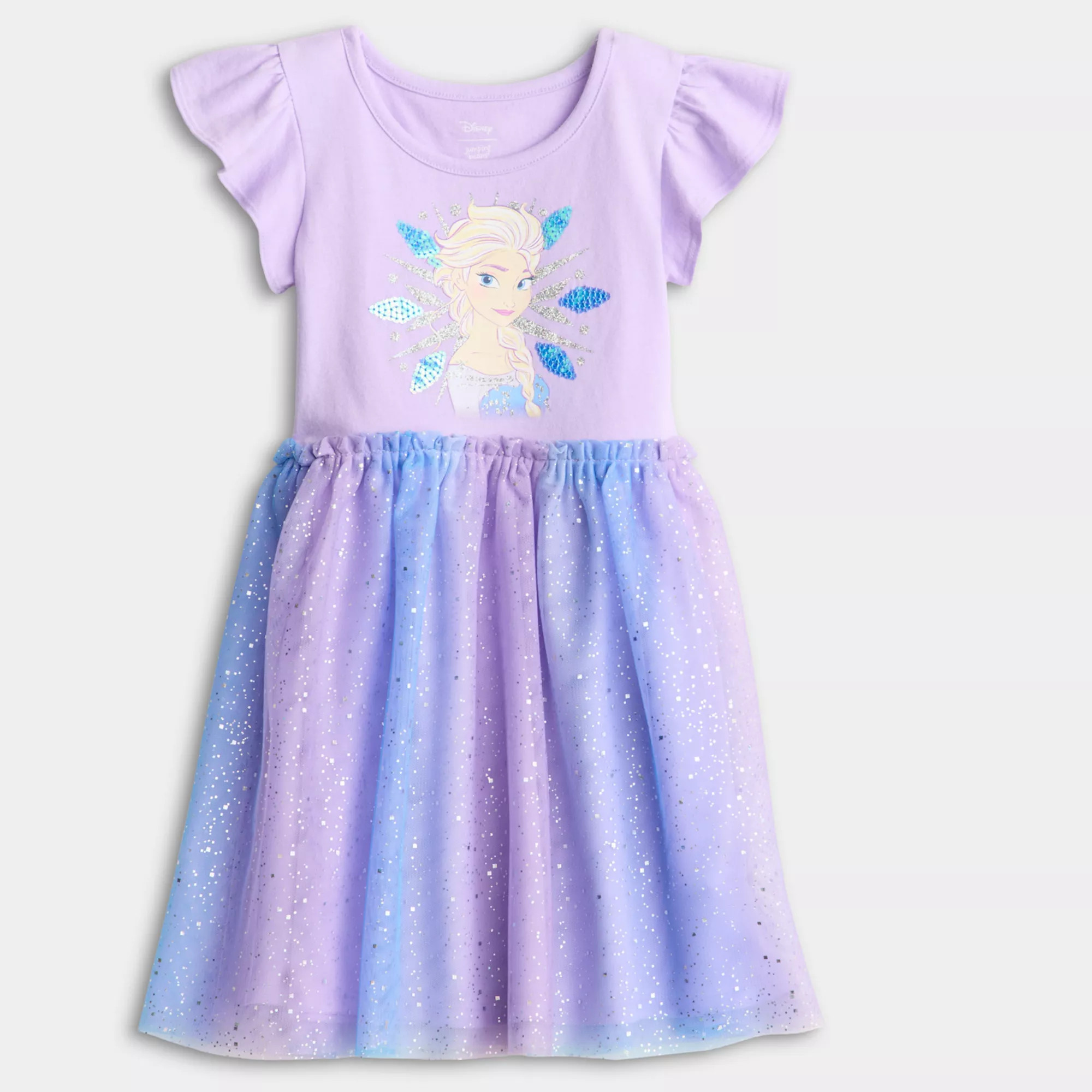 Baby & Toddler Girl Jumping Beans® Disney's Frozen Elsa Ruffle Sleeve Tutu Dress | Kohl's