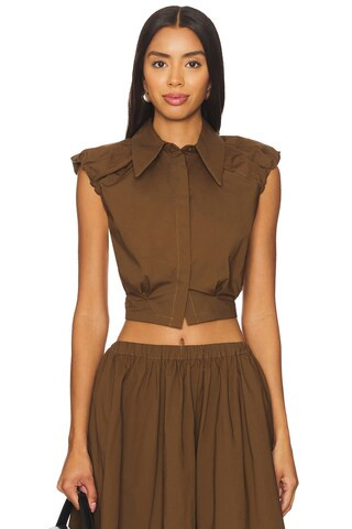 Camila Coelho Gurina Top in Dark Brown from Revolve.com | Revolve Clothing (Global)