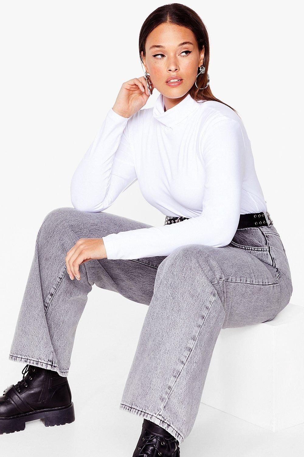 Womens We're on a Roll Plus Turtleneck Bodysuit - White | NastyGal (US & CA)