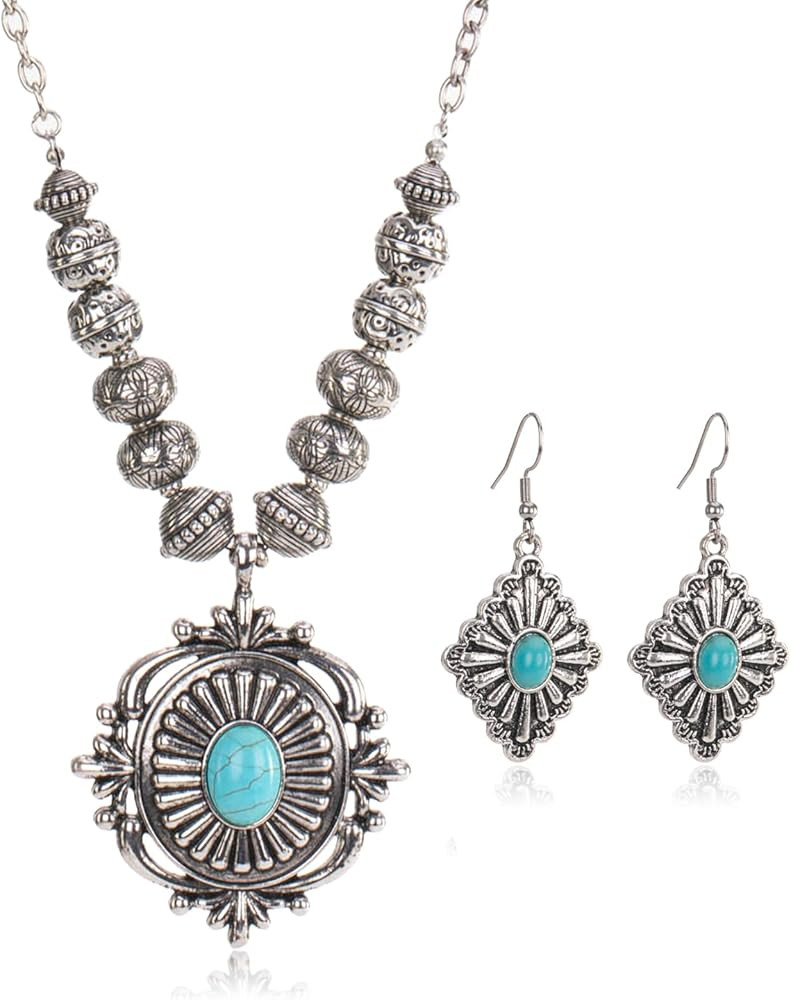 Rustic Couture's Western Jewelry Set for Women Cowgirl Vintage Western Necklace Earring | Amazon (US)