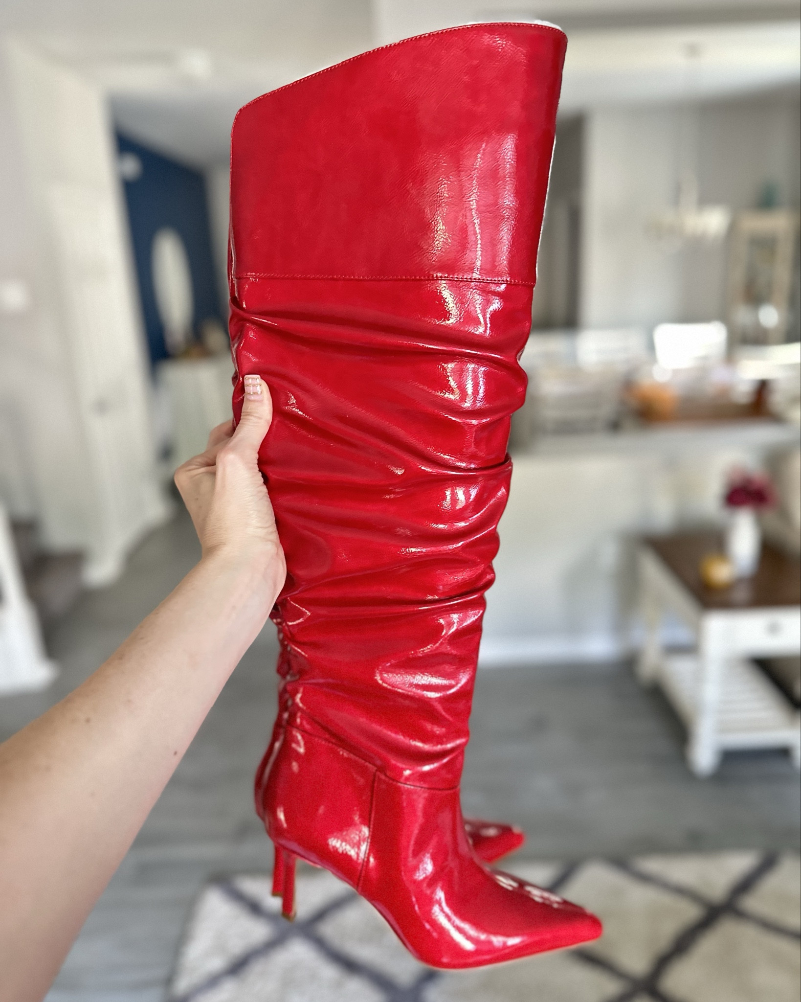 Red hot Jessica Simpson boots
❤️ these are sooo cute
❤️ thigh high boots with a little heel 
❤️ fits true to sizee

#LTKFindsUnder100 #LTKStyleTip #LTKShoeCrush