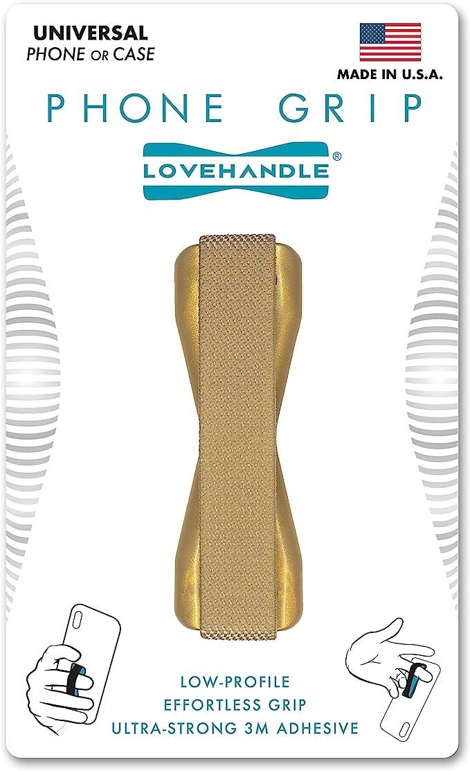 LOVEHANDLE Phone Grip for Most Smartphones and Mini Tablets, Metallic Gold Colored Elastic Strap ... | Amazon (US)