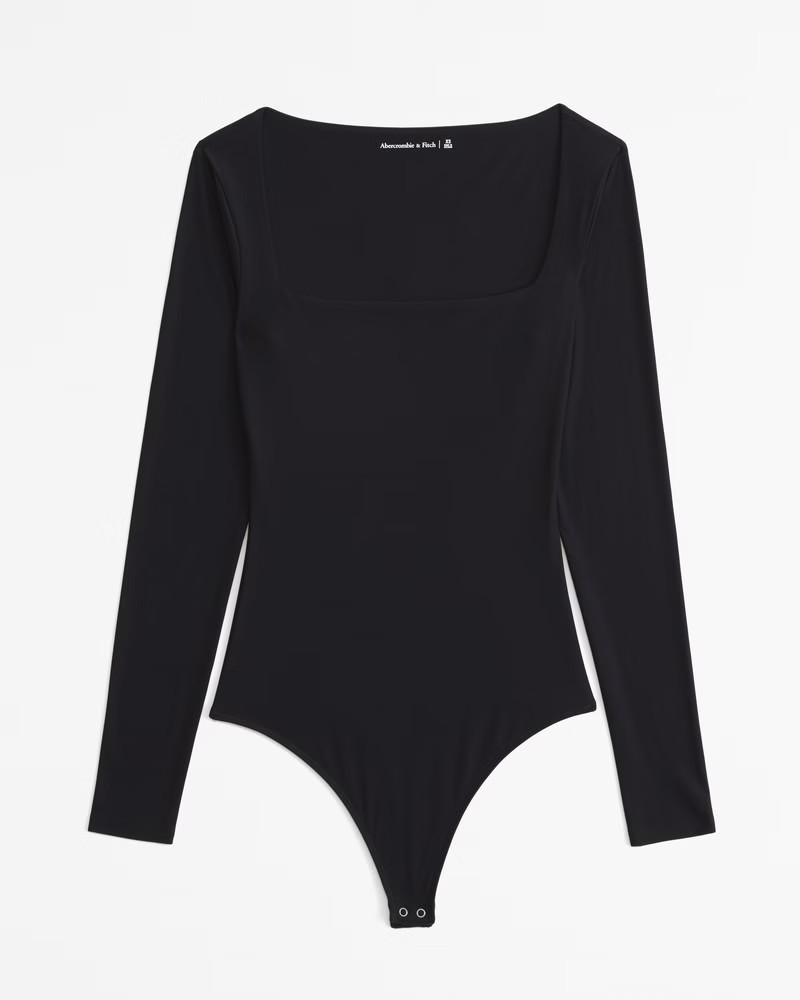 Soft Matte Seamless Long-Sleeve Squareneck Bodysuit | Abercrombie & Fitch (UK)