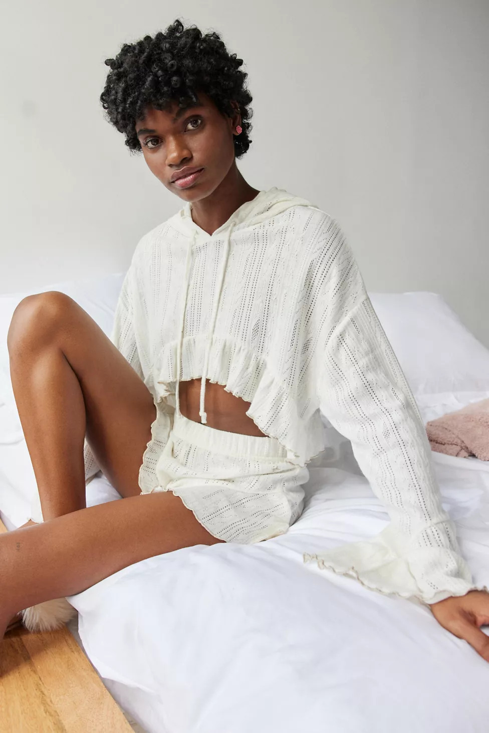 Out From Under Lizzie Hooded Long Sleeve Top | Urban Outfitters (US and RoW)