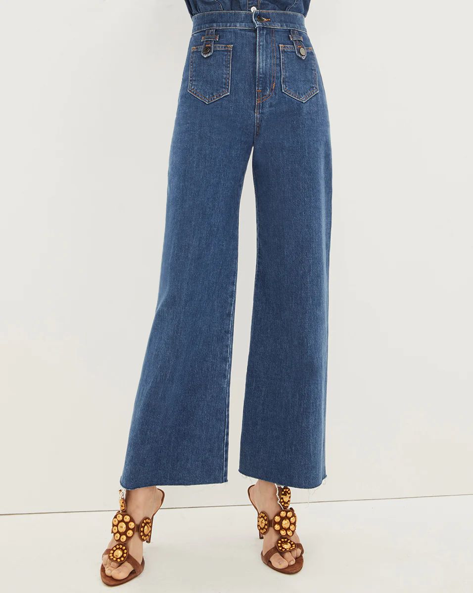 Grant Wide-Leg Jean | Patch Pockets | Veronica Beard