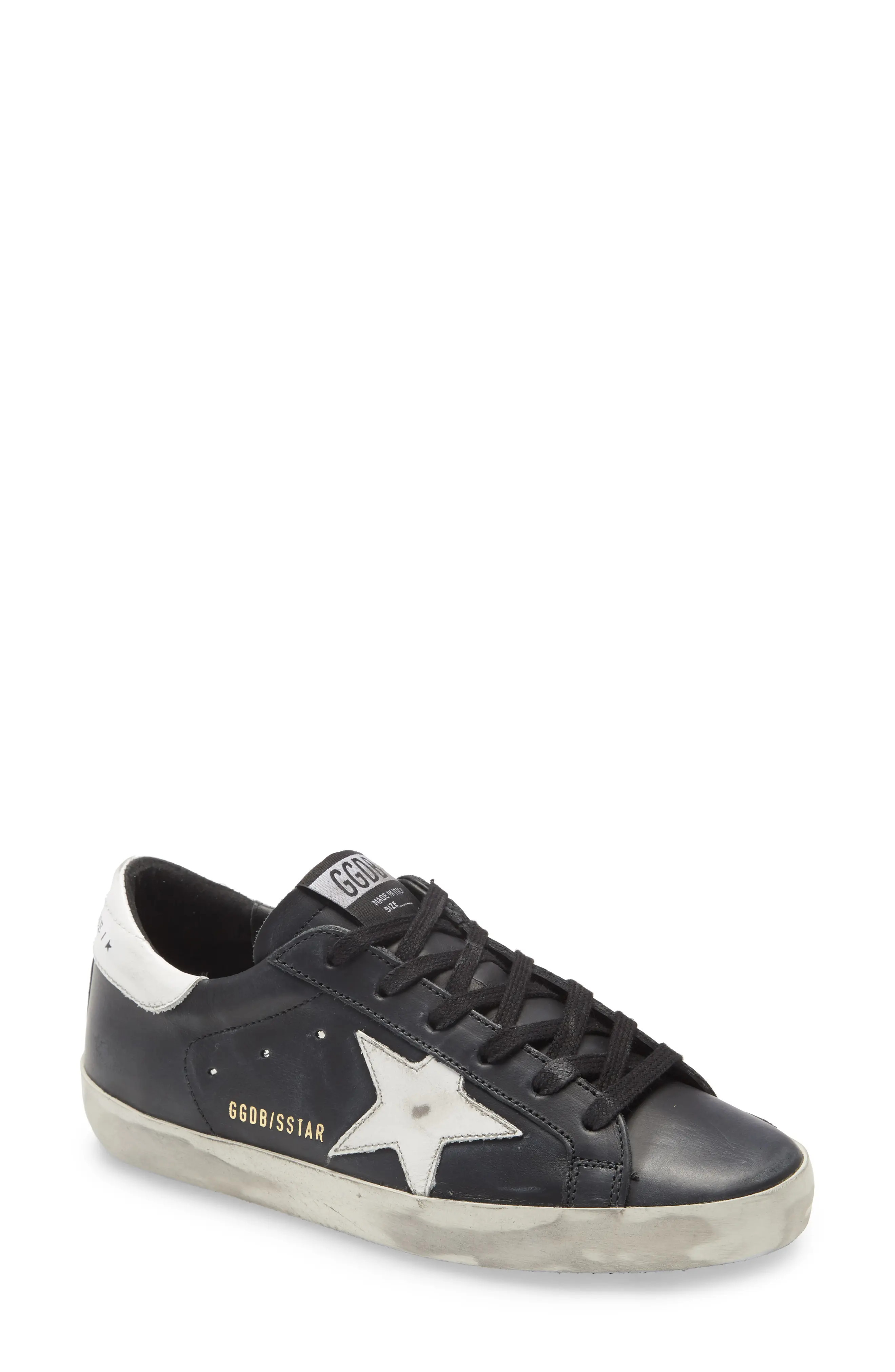 Women's Golden Goose Super-Star Low Top Sneaker, Size 6US - Black | Nordstrom