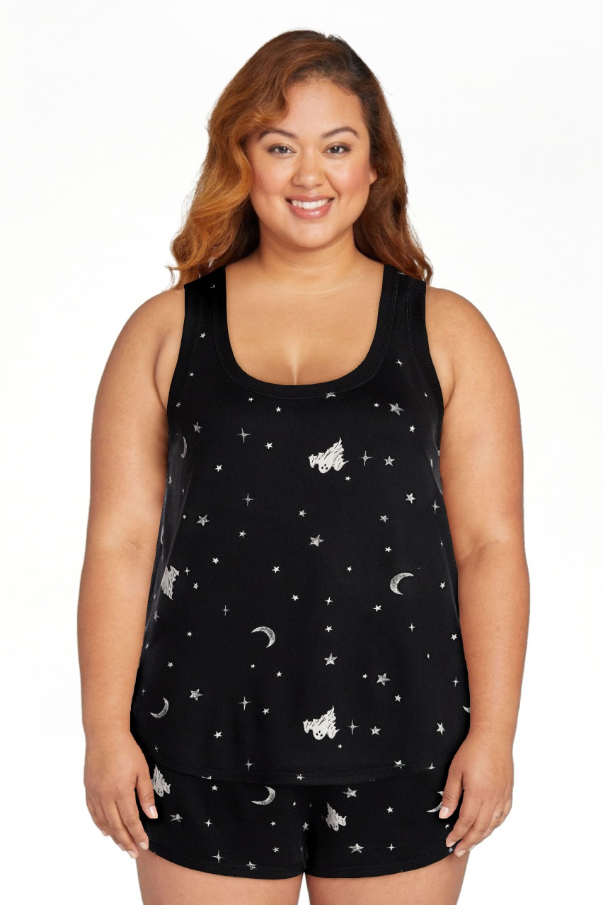 Halloween Women's Hacci Knit Tank Top and Shorts Pajama Set from Way to Celebrate, 2-Piece, Sizes... | Walmart (US)