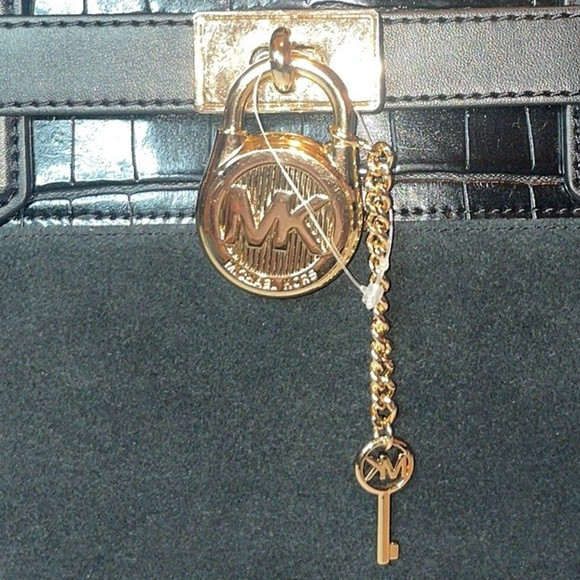 New Michael Kors Hamilton Multi Mixed Leather XL EW Shoulder Bag Tote Black | Poshmark