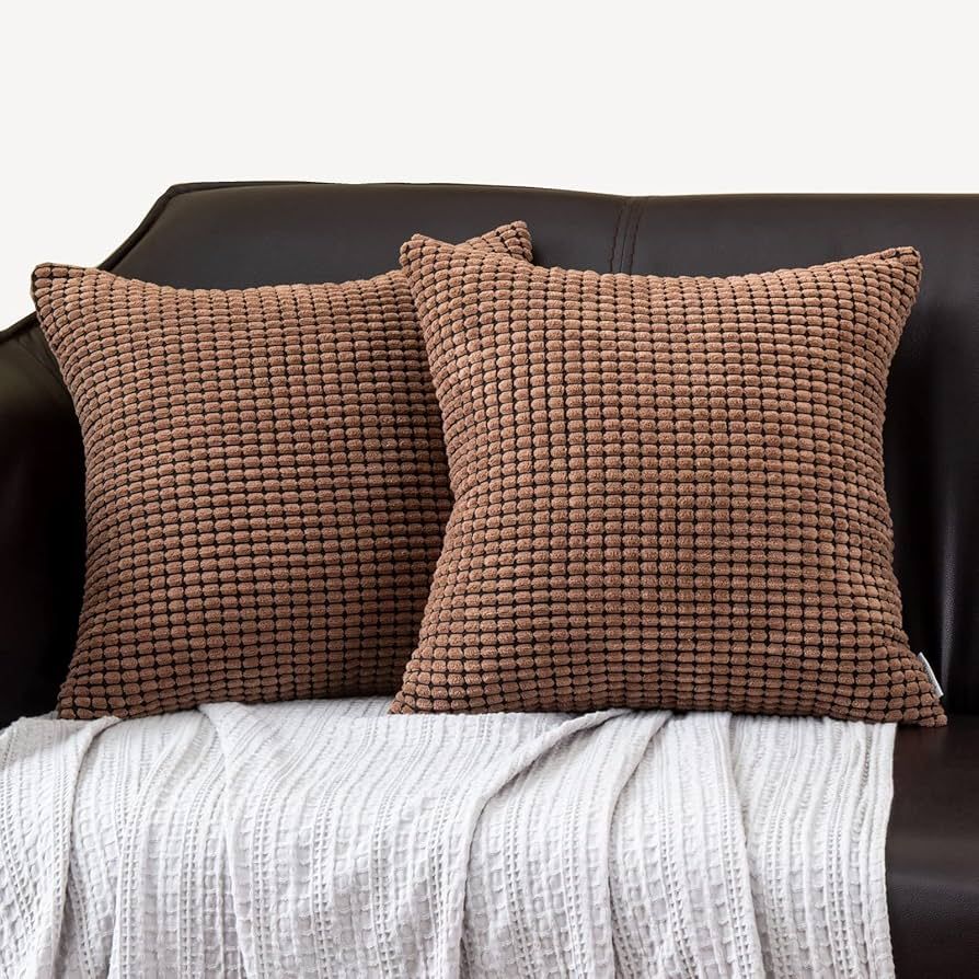 Ikuoic Brown Throw Pillow Covers 26x26 Inch Set of 2,Square Cushion Case,Euro Sham Pillows Decora... | Amazon (US)