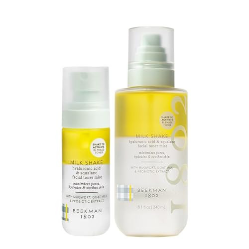 Beekman 1802 Milk Shake Facial Toner - Pack of 2 - Includes 2 oz + 8 oz Bottles - Fragrance Free - Relieves Redness - Non-Comedogenic, Alcohol Free - Good for Sensitive Skin - Cruelty Free | Amazon (US)