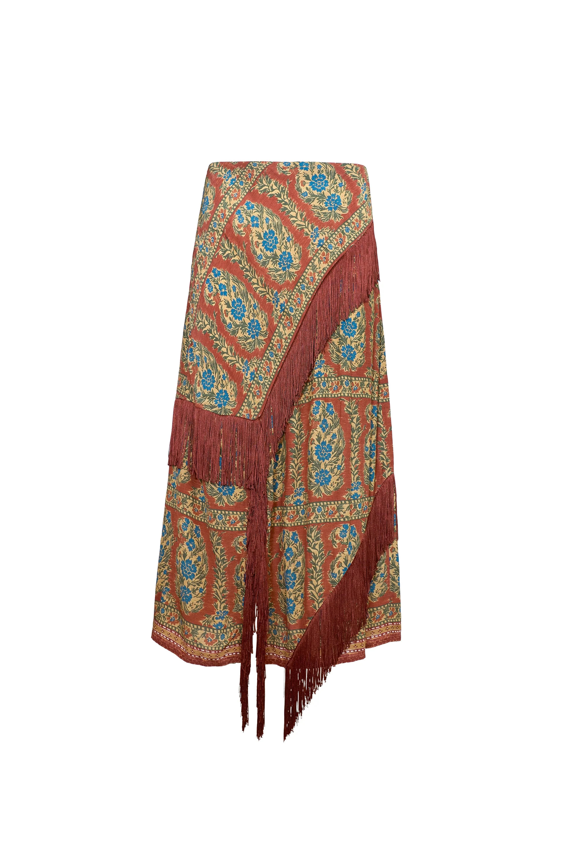 Allyne Skirt | A-line Midi Skirt with Fringe | Hunter Bell | Hunter Bell