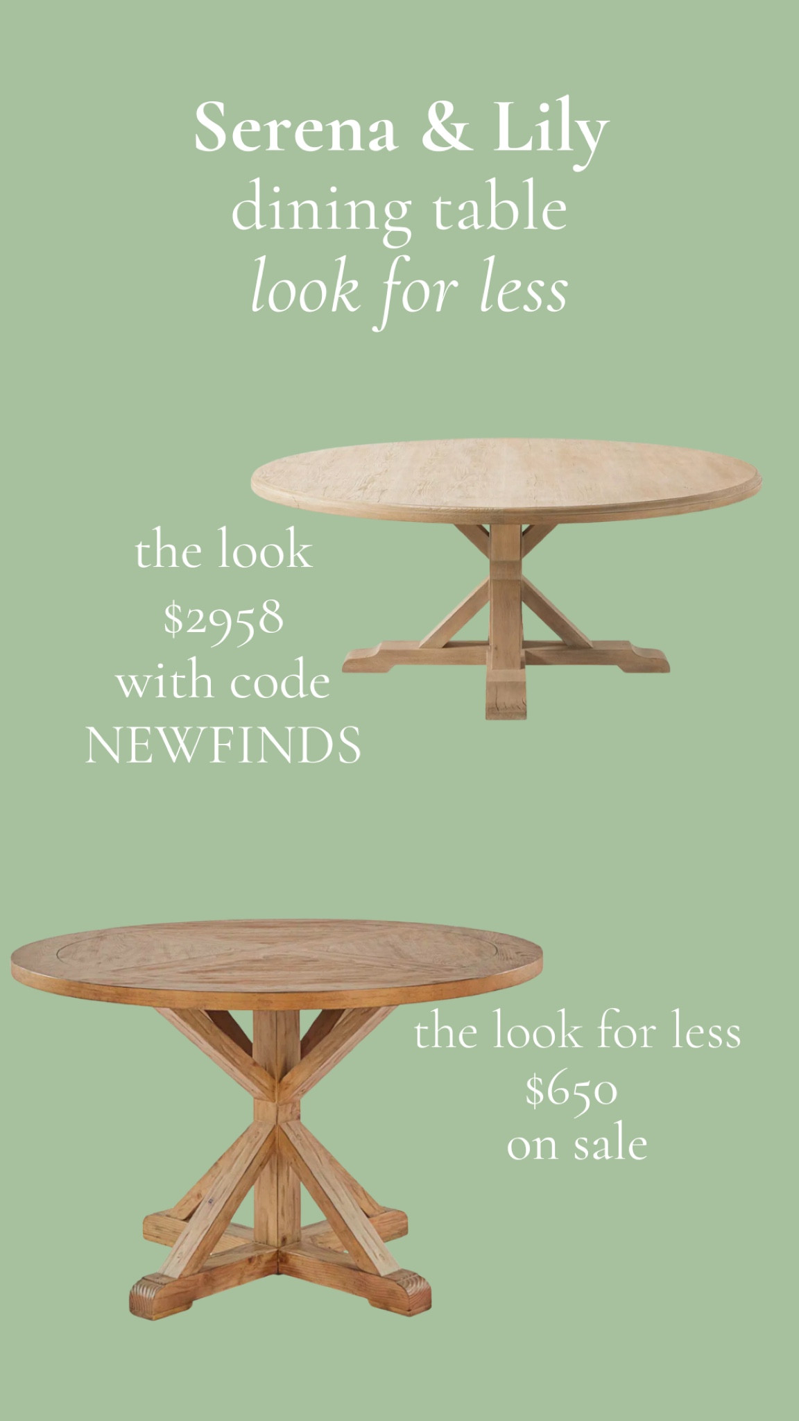 #serenaandlily #coastal #sale #newfinds #diningtable #table #highend #lookforless #targetstyle #woodtable #roundtable #budget #affordablelook #saveorsplurge

#LTKSaleAlert #LTKHome #LTKStyleTip