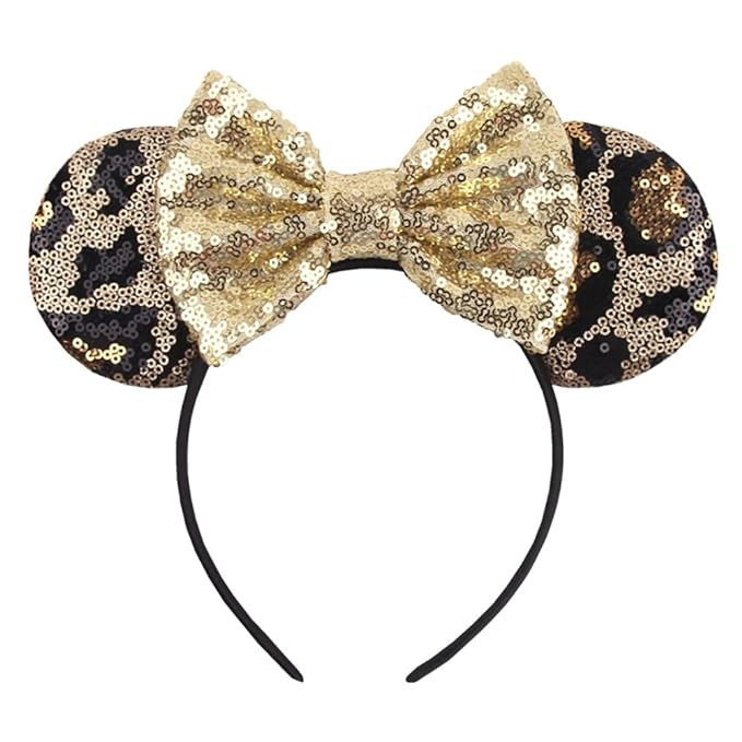 Foeran Mouse Ears Headbands Shiny Bows Mouse Ears Glitter Party Princess Decoration Cosplay Costu... | Amazon (US)