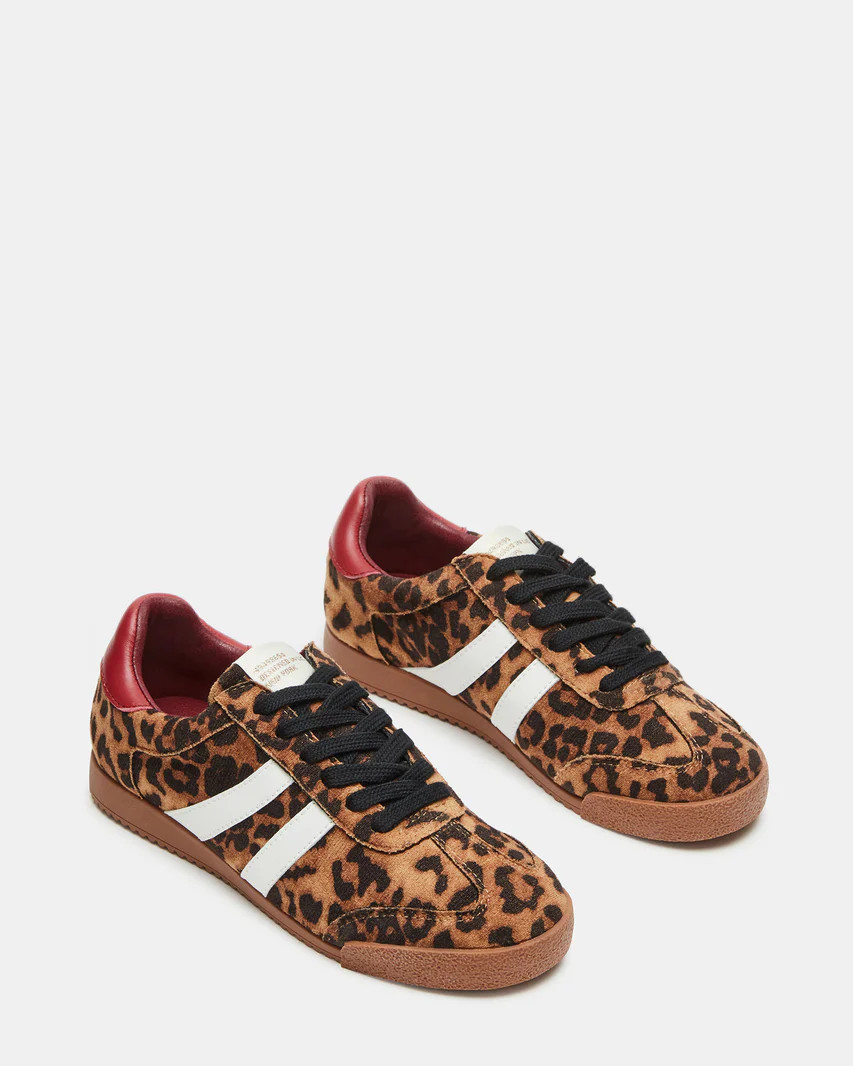 HUDSIN Leopard Lace-Up Low-Top Sneaker | Women's Sneakers | Steve Madden (US)