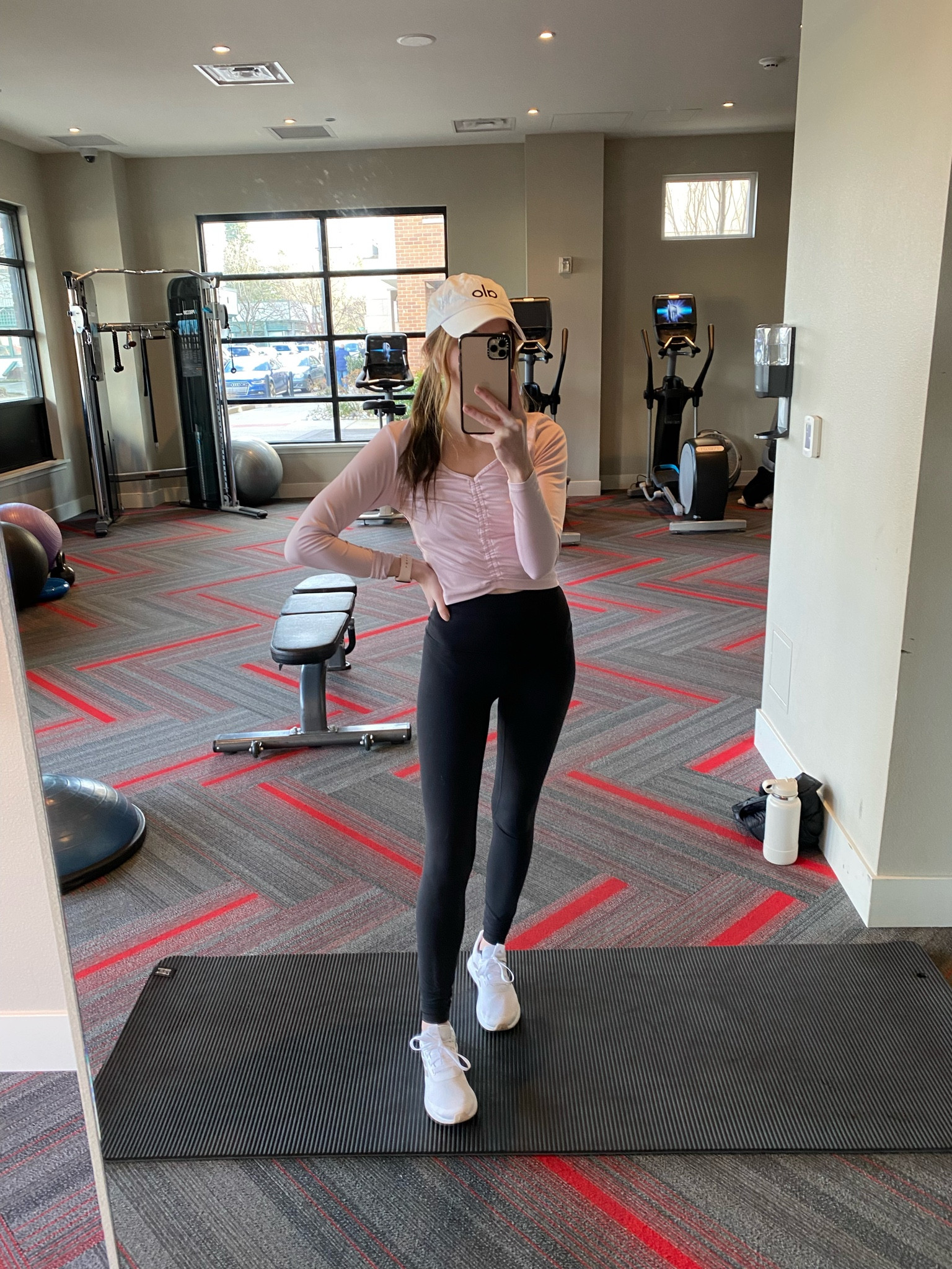 workout outfit // target long sleeve top under $25 size S runs small fits like XS / lululemon align leggings size 2 

#LTKunder50 #LTKfit #LTKunder100