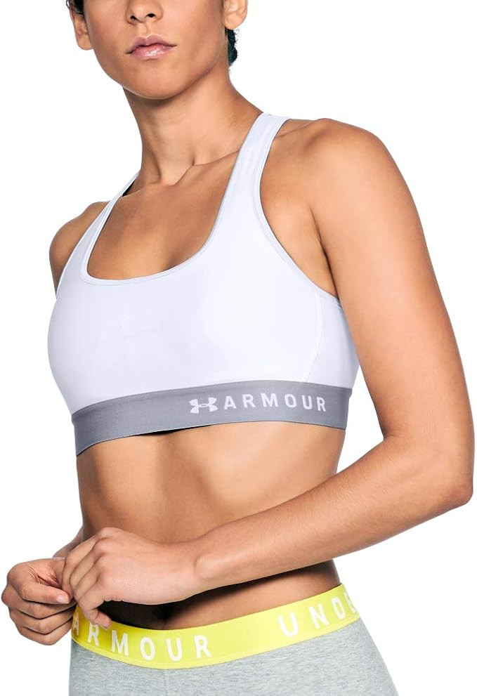 Under Armour Women's HeatGear Mid Impact Crossback Sports Bra | Amazon (US)