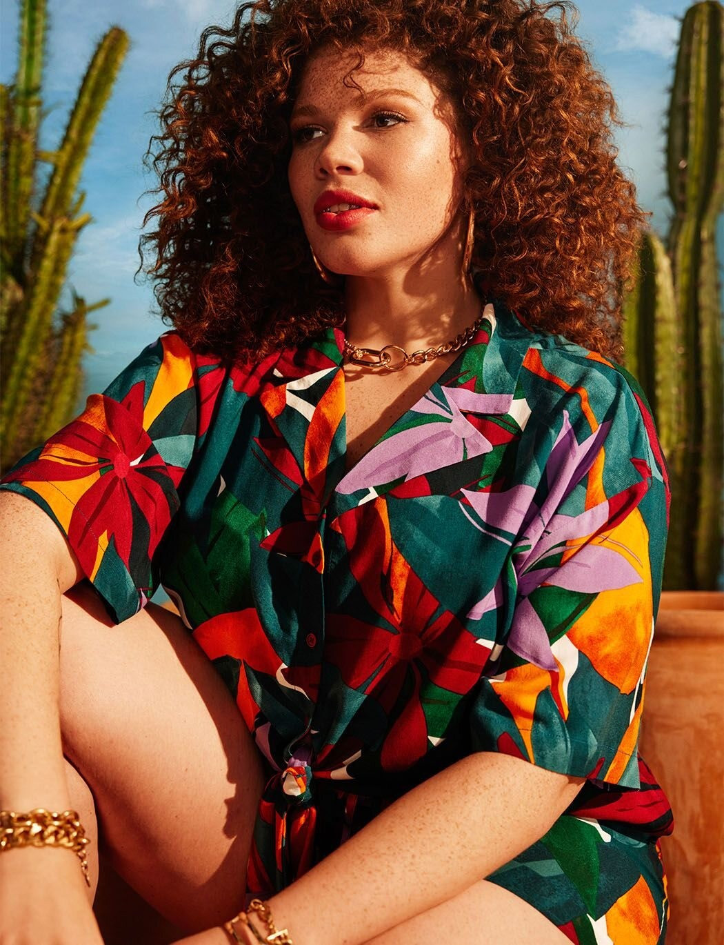 ELOQUII Elements Tie Front Shirt | ELOQUII | Eloquii