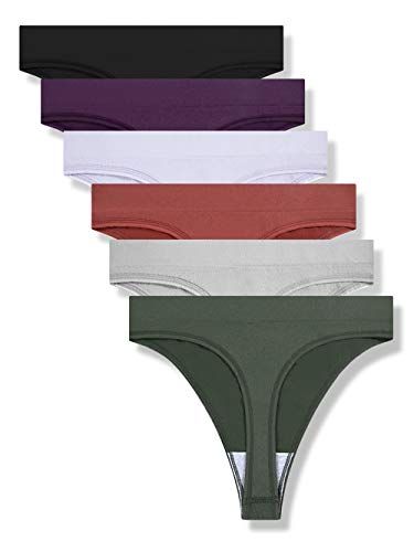 Amazon.com: GRANKEE Women's Breathable Seamless Thong Panties No Show Underwear 6 Pack(Summer 6 p... | Amazon (US)