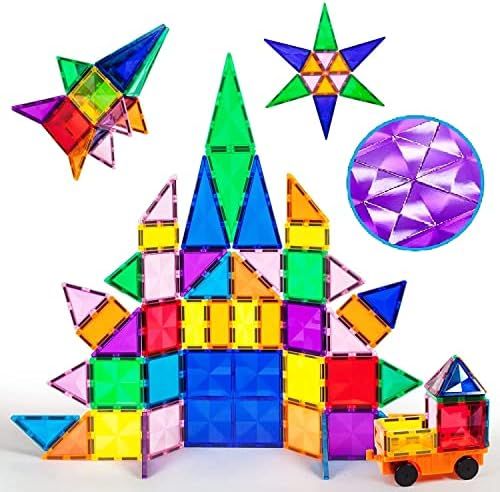 PicassoTiles 80 Piece Magnetic Building Block Construction Toy Set Diamond Magnet Tile Blocks wit... | Amazon (US)